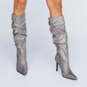 Nasty Gal Diamante Slouchy Boot